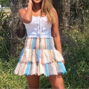 Aerie Multicolor Striped Mini Skirt